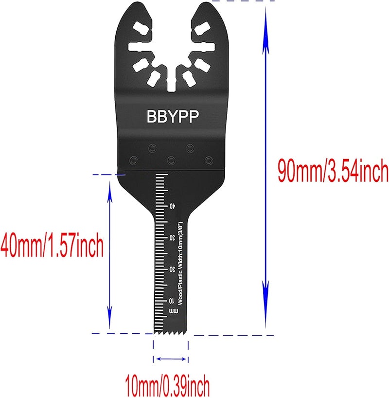 BBYPP 14pcs Oscillating Saw Blades, 3/8 Inch Professional Universal Multitool Blades for Wood Plastic Soft Metal, Quick Release Durable Oscillating Wood Saw Blades Fit Most Models - Image 2